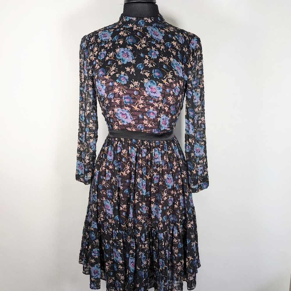 Rebecca Taylor silk floral dress 0
